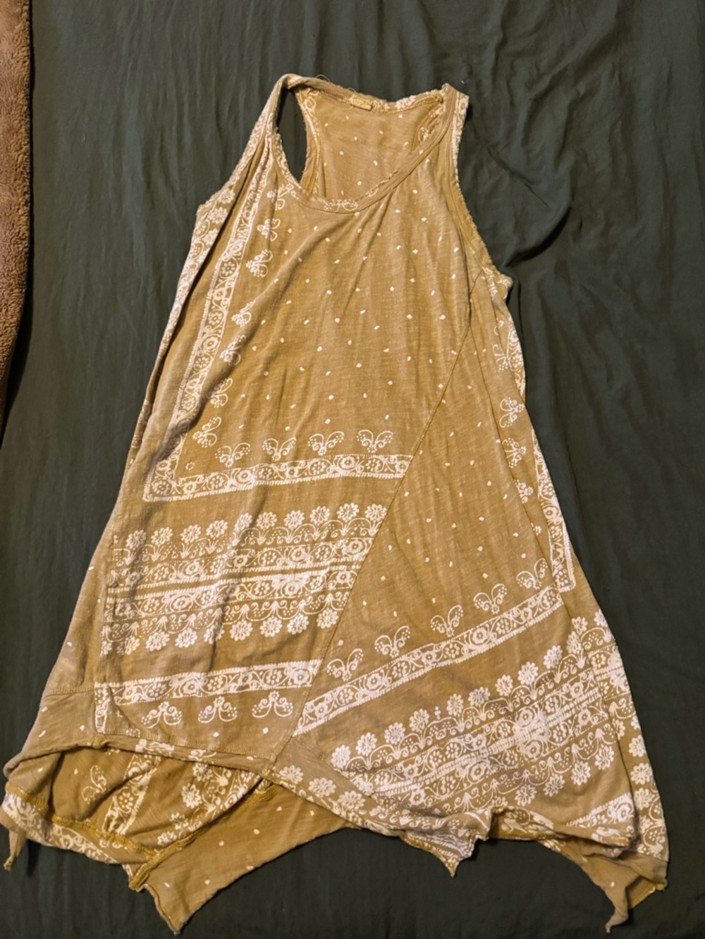 Magnolia Pearl Beige Bandana-Print Asymmetrical Tank Dress